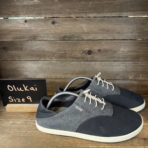 Mens‎ Olukai Nohea Lace Mesh Gray Comfort Shoes Sneakers Size 10 M GUC